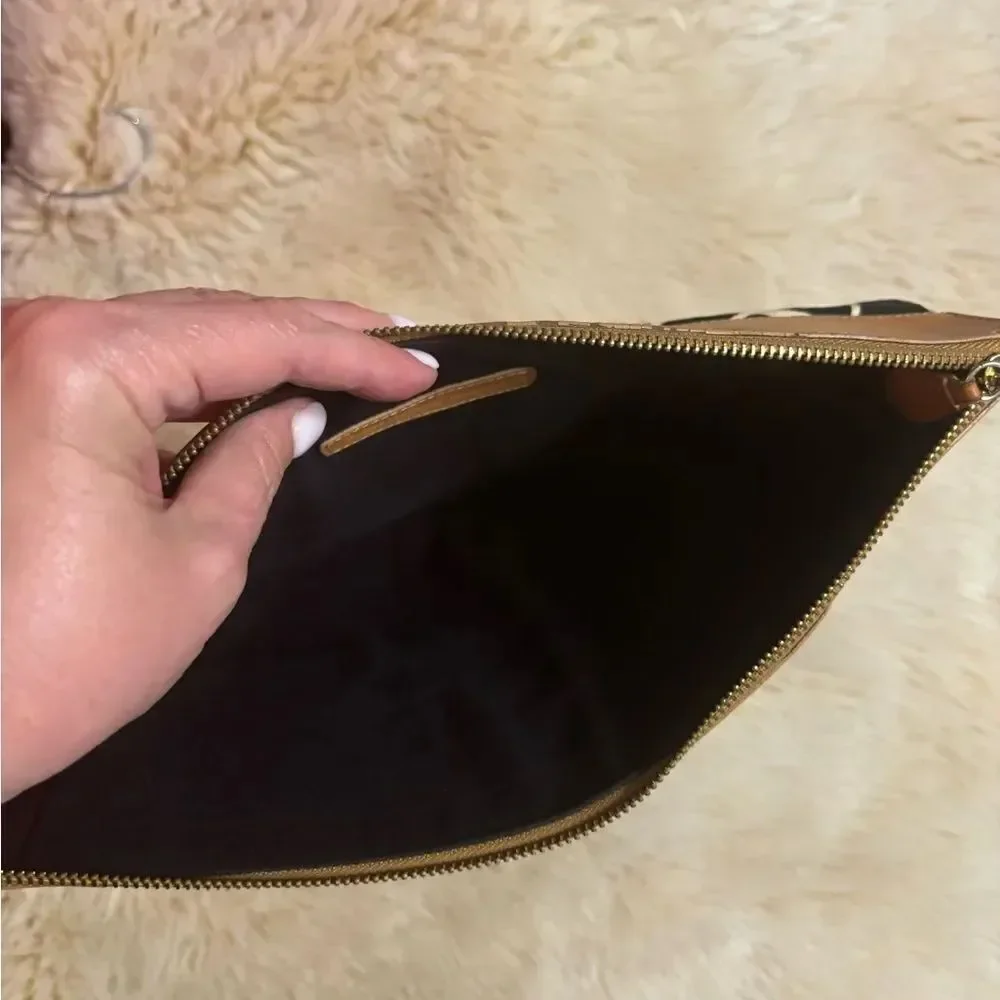 Diane Von Furstenberg Black and Tan Clutch